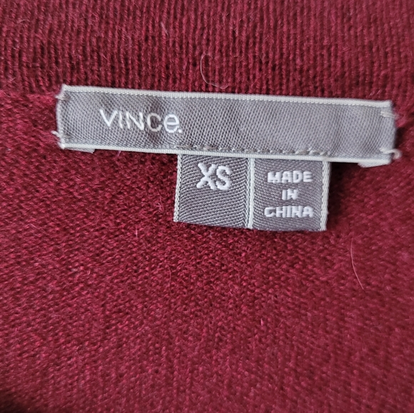 Vince Burgundy Cashmere Sweater Women's Size XS - Picture 8 of 12